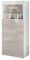 Vladon Vitrine Almada, Made in Germany, Standvitrine mit 2 Türen, 4 Fächern und 1 Glaseinsatz, Weiß matt/Sandgrau Hochglanz (53 x 125 x 30 cm)