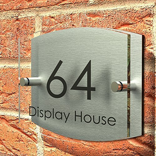 Displaypro House Number Sign Plaque Thick Glass Effect Acrylic Multiple Shapes and Fonts Available …