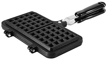 TAMUME Grandiose Double Cuisinière d'Aluminium Croque Gaufrier Machine à Gaufres de Belge Waffle Maker Appareil a Gaufrette - 2 Slice