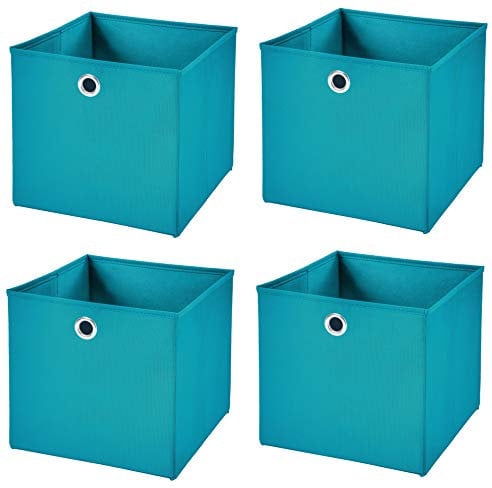 Stick&Shine 4X Aufbewahrungs Korb Türkis Faltbox 33 x 33 x 33 cm Regalkorb faltbar