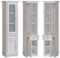 Lomadox Landhaus Badezimmer Hochschrank Pinie weiß, mit Glastür, B/H/T 48/190/43 cm