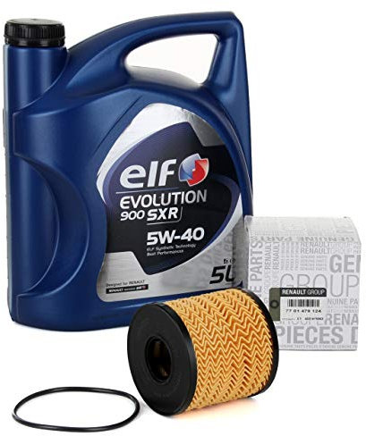 Duo Ölwechselservice Elf Evolution SXR 5W-40 5 Liter + Ölfilter Original 7701479124