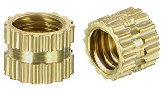 sourcing map 100 Stück Rändelschrauben mit Gewindeeinsätzen M4 x 4mm(L) x 5mm(OD) Messing