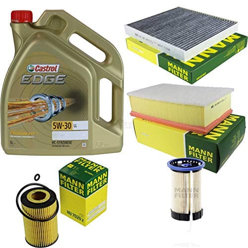 Filter Set Inspektionspaket 5 Liter Motoröl EDGE Titanium FST 5W-30 LL MANN-FILTER Innenraumfilter Kraftstofffilter Luftfilter Ölfilter