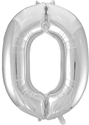 Idena 38225 - Folienballon Zahl, Größe ca. 75 x 110 cm, Silber, ungefüllt, für Helium und Luft geeignet, Zahlenballon, Lebensjahr, Jubiläum, Geburtstag, Geschenk, Dekoration, Party