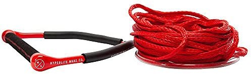 Hyperlite 2020 CG Handle with 60ft Poly-E Wakeboard Tow Rope - Red