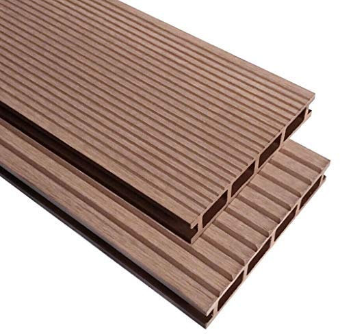 Festnight WPC Terrassendielen mit Zubehör Komplett-Set Balkon Boden-Belag rutschfest Witterungsbeständig 20 m² 4 m Braun 400 x 15 x 2,5 cm (L x B x D)