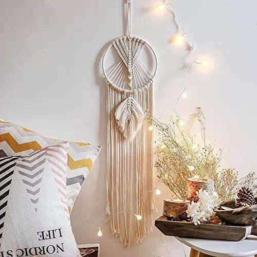 Aotoer Großer Traumfänger Boho Makramee Traumfänger aus Baumwolle gewebtes Makramee Wandbehang für Hochzeit Dekoration, Geschenk für Valentinstag Jahrestag Geburtstag oder Klassenkameraden