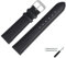 MARBURGER Uhrenarmband 18mm Leder Schwarz Silber Rind Prägung - Montage Set 5301810000120