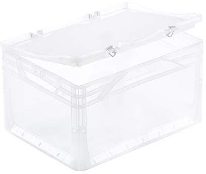 aidb Scharnierdeckel basicline/lightline transluzent 400 x 300 mm, durchsichtiger Scharnierdeckel für Eurobox