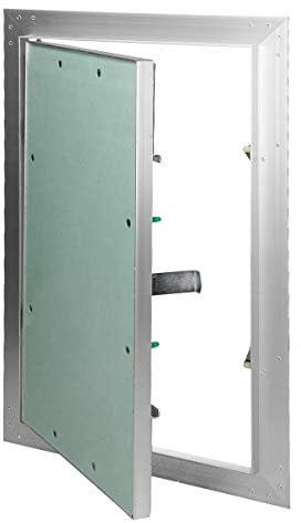 ECD Germany Puerta de Inspección Revisión 250x400mm Cartón de Yeso Inserto GK 12,5mm Marco de Aluminio Solapa de Mantenimiento Tapa de Limpieza Panel Trampilla Acceso Instalación en Paredes y techos