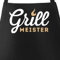 MoonWorks® Grill-Schürze für Männer mit Aufdruck Grillmeister Baumwoll-Schürze Küchenschürze schwarz unisize