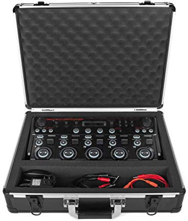 Analog Cases Unison Case für Boss RC-505 oder vergleichbare Loopstation (Transportkoffer, Eckschutz aus Aluminium, gepolsterter Deckel mit Tragegriff, Kabelaufbewahrungsfächer), Schwarz