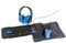 Dragonwar - Cofanetto Gaming 4 in 1 Pro Azerty - Tastiera Desert Eagle - Mouse Leviathan - Cuffie PC Revan e Tappetino per mouse - Blu