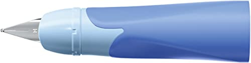 STABILO - Rechtshänder-Griffstück für ergonomischen Schulfüller mit Standard-Feder M - EASYbirdy Pastel Edition in blau/hellblau