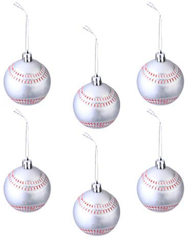 TOYANDONA 6stücke Weihnachtskugeln in Baseball-Design Dekorative Christbaumkugeln Aus Kunststoff Für Festliche Anlässe Hängend Für Weihnachtsbaum Und Partydekoration