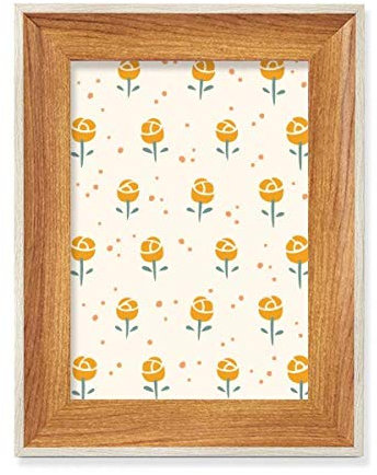 comp Yellow Flower Rose Pattern Desktop Wooden Photo Frame Display Picture Art Painting Multiple Sets