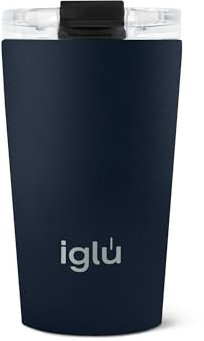 iglu Reusable Coffee Cup | Thermal Insulated Stainless Steel Travel Mug with Screw Lid | Leakproof & Double Walled - Great for Hot & Cold Drinks | Premium Eco-Friendly Gift (Blue Lagoon, 12.5oz)