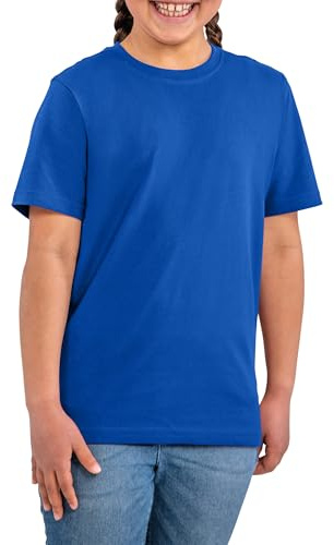 HRM T-Shirt Col Rond Enfant Luxury, Bleu Royal, Taille 128 I T-Shirt Garçon et Fille Col Rond, Commerce Équitable, 160 g/m² I 100% Coton Bio