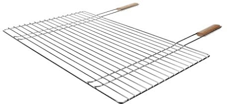 RUECAB - Griglie da cucina per barbecue e affumicatore - Griglia per barbecue semplice, griglia rettangolare, griglia barbecue 68 x 40 - Materiale: acciaio cromato - Dimensioni: 68 x 40 cm - Maniglie