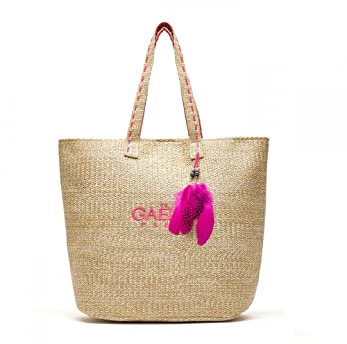 Gaelle Paris Sac de plage cabas rafia GBBDA500B fuchsia, fuchsia, Large