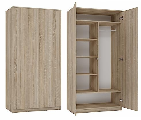 CDF ESME - Scandinavian style double bedroom wardrobe - 90x50x180-2 doors - Dressing room - Plenty of storage space