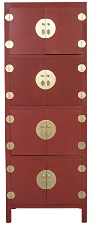 Fine Asianliving Chinesischer Schrank Rubin Rot - Orientique Sammlung - B67xT45xH180cm China Chinesischer Schrank Chinesischer Hochzeitsschrank Orientalische Möbel Asiatische
