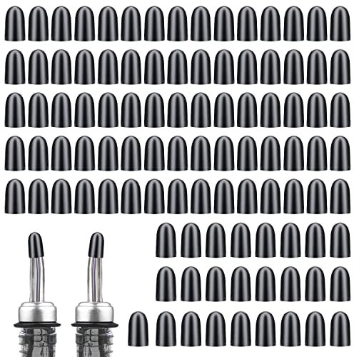 100Pz Tappi per Beccuccio Versatore Vino, Antipolvere Tappi per Versatori in Gomma Tappi Versatori per Bottiglie di Vino Copertura per Tappo Versatore per Liquori per Bar Wine Club Caffè (Nero)