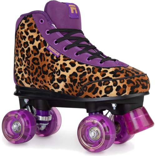 Rookie Harmony v2 Rollschuhe aus Wildleder, Leopardenmuster, für Kinder und Mädchen, Größe 38