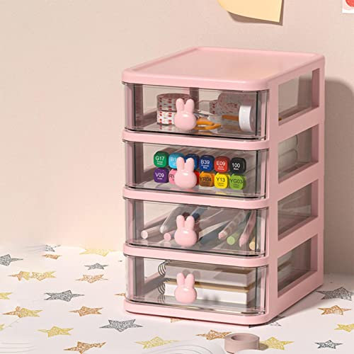 Winwon Organiseur De Bureau Kawaii avec Tiroir, Papeterie Organizer/Pot À Stylo/Bureau Ranger/Multifonctions Organisateur, Boîte De Rangement De Bureau Empilable pour Le Bureau, L'école, La Maison