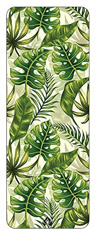 FANSU Tragbare Reise-Yogamatte 1,5mm Dick Faltbare Gymnastikmatte, Weich Leicht Übungen Trainingsmatte für Pilates,Yoga, Bikram, Stretching und Bewegung (Monstera,183cmx68cm)