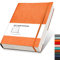 RETTACY Notizbuch B5 liniert - Dickes Tagebuch mit 320 nummerierten Seiten, 1 Rücktasche und hochwertigem Softcover für Frauen und Männer im Büro oder in der Schule, 19 x 25 cm - Orange