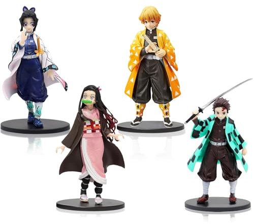 4 Stück Anime Figuren,Charaktere Statue Collectibles,Cake Topper,Anime Charakter Modell,Mini Figures Spielzeug Set,Anime Spielzeug Sammlung Figuren für Autoinnenräume,Schreibtische,Kindergeschenke