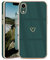 JRIANY for iPhone XR Case, Protective Flexible Silicone Case with Cute Design Love Heart Pattern Shockproof Bumper Cover Compatible with Apple iPhone XR - Green