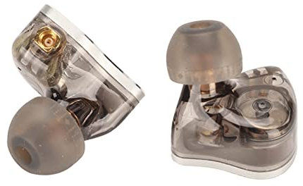 Septpenta in Ear Ohrhörer, MMCX Ohrhörer, 10 mm Dynamic Drive Deep HiFi Bass Ohrhörer, Metall Ohrstöpsel, Kabelgebundene Ohrhörer mit Kristallklarem Klang für Bassisten, Bühne, Proben(Silber)