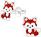 FIVE-D Ohrstecker Kinder Ohrringe Fuchs 925 Silber Mädchen (Rot)