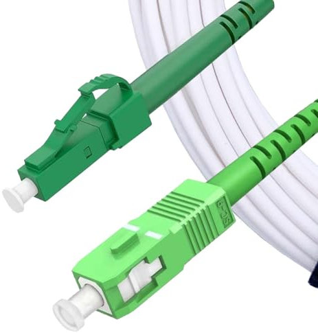 Elfcam® - 3m Cable de Fibra óptica SC/APC a LC/APC Simplex Monomodo OS2 9/125μm LSZH, Blanco (3M)