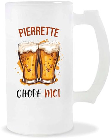 Chope de bière Pierre-Yves Chope-moi | Pinte Couple Saint Valentin Anniversaire Cadeau Romantique