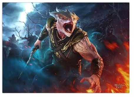 Displate Offiziell Dungeons and Dragons MetallPoster Magnetische Befestigung Inklusive Lizenziert Bilder Hochwertiges Poster Baldur's Gate III Key Arts The Dark Urge 45 cm x 32 cm