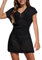 Haloumoning Mädchen Strandkleid Cover Up Sommer Bikini Poncho Kurzarm Strick Kinder Mode Badeanzüge, Schwarz, 150