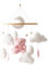 Uixxducc Mobile Baby Windspiele, Babybett Mobile 3D Bär Hase Kaninchen Wolken, Kinderzimmer Hängende Bettglocke, Neugeborenen Geschenk für Baby Jungen und Mädchen (Rosa Bär)