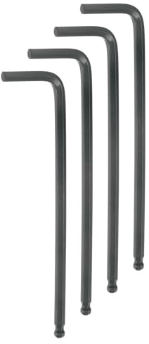QUARKZMAN 4 PCS Sechskantschlüssel Set mit Kugelkopf 3/16 L-Form Langer Arm Sechskantschlüssel aus Chrom-Vanadium-Stahl Reparaturwerkzeug für Handwerker, Winkelschlüsselsatz Schwarz
