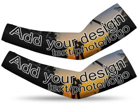 CEDNXOER Manicotti Sportivi Personalizzati Con Foto - Manicotti Unisex Personalizzati Manicotti Traspiranti,Maniche Più Fresche Con Protezione Anti-Uv Per Ciclismo,Basket,Escursionismo,Corsa,S