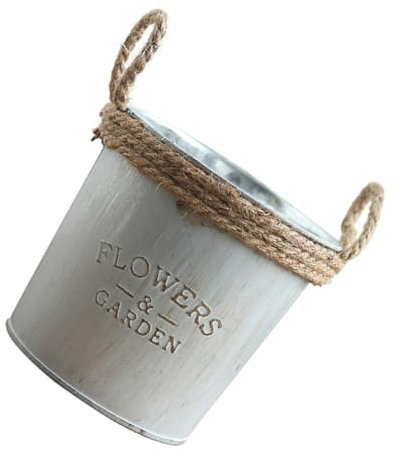 Yardenfun Rustikaler Blumentopf Aus Mit Hanfseilgriff Vintage Pastoral Style Pflanztopf Für Indoor Und Outdoor Dekoration Für Garten Balkon Und Terrasse Groß