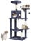 VEVOR Árbol para Gatos 143cm Torre de Escalada para Gatos con Poste Rascador de Sisal Caseta Hamaca Percha Superior Plataformas de Salto Bola Colgante para Actividad de Gatos en Interior, Gris Oscuro