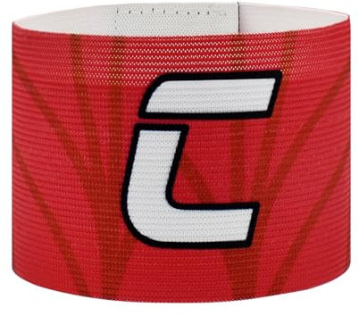 VerteLife Klassische C Kapitänsbinde für Fußball, Unisex Kapitäns Armband Einstellbar Kapitänsbänder Elastisch Kinder & Erwachsene Armbinde Sportmannschaften Zubehör - Erwachsene,Rot