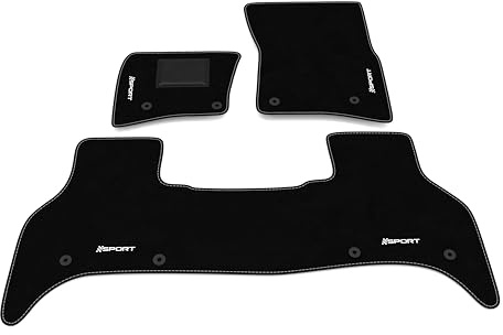 Fußmatten kompatibel mit Land Rover Defender 110 2020-2025, Sport Stickerei, maßgeschneidertes Auto-Fußmatten-Set, Teppich Set