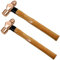 WEDO 2-Piece Copper Ball Peen Hammer Set, 12 oz + 12 oz(3/4lb+3/4lb), Ball Pein Hammer with Wooden Handle, Die-Forge, Corrosion Resistant, DIN Standard