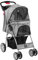KCT Hooded Foldable Pet Dog Cat Stroller Grey- 4 Wheel Travel Carriage with Safety Leash,Canopy, Cup Holder, Storage Tray