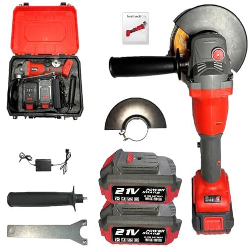 Hooha Smerigliatrice Angolare Brushless da 21 V con 2 Batterie da 4,0 Ah e Caricatore da 3000 W, 3 Modalità di Velocità Fino a 11.000 Giri/Min. Adatta per Levigare, Tagliare e Decalcificare